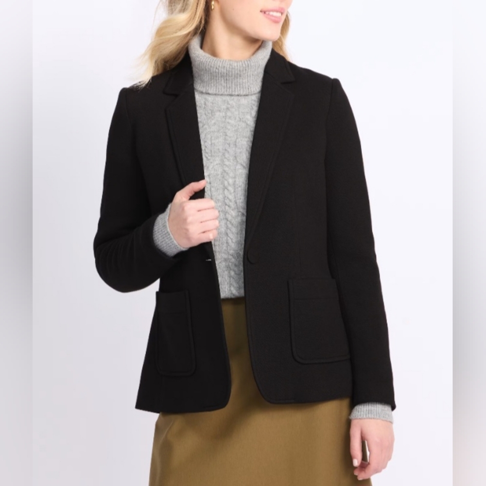Daniel Rainn Dalary Knit Textured Stretchy Thick Warm Black Blazer